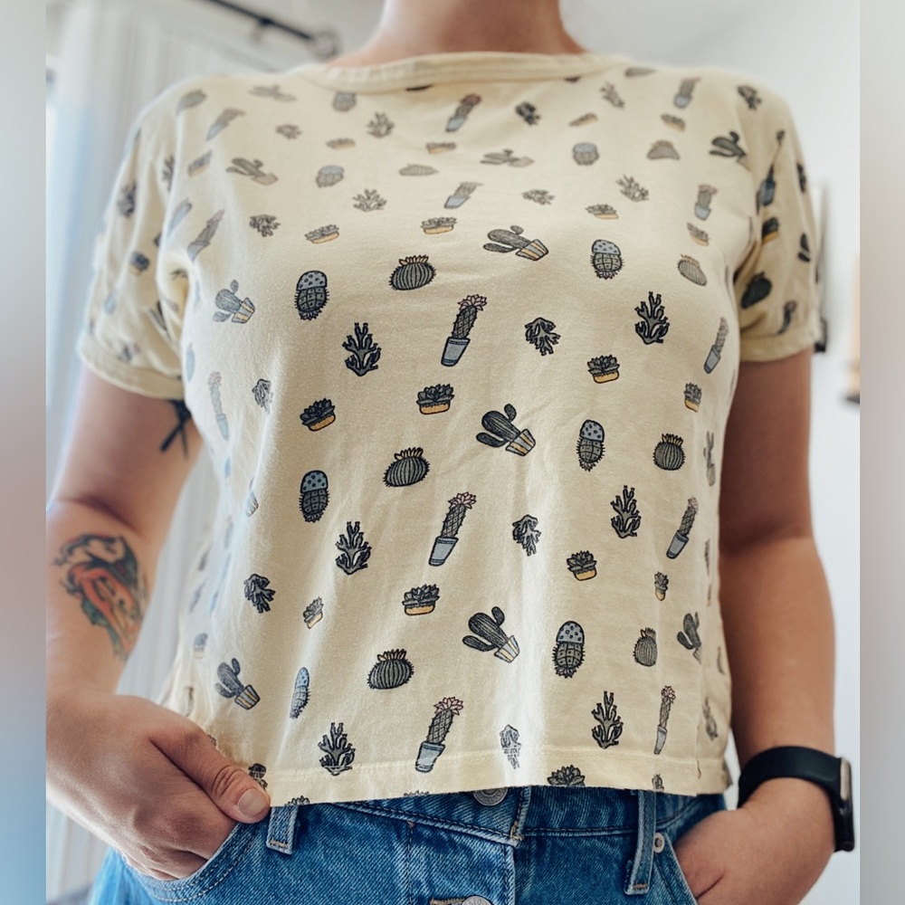 Vibe N’ Cactus and Succulent Crop Top